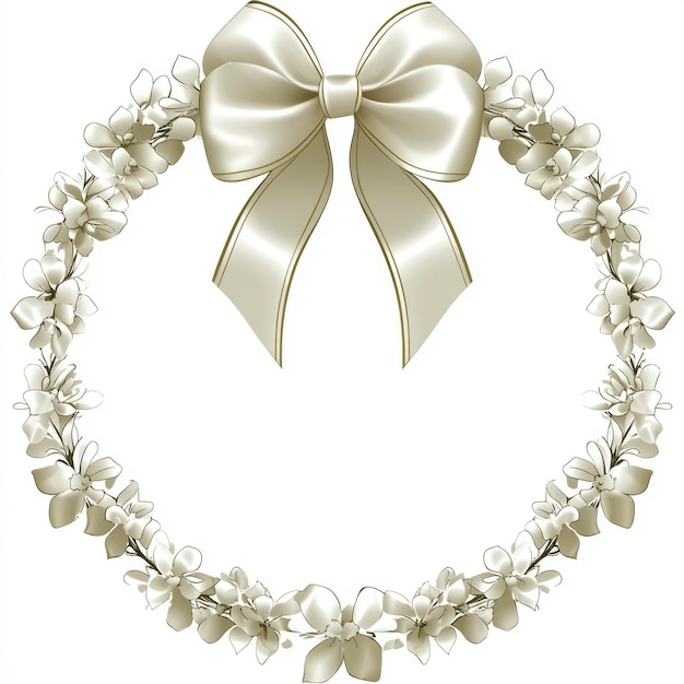 Photo floral wreath with elegant bow