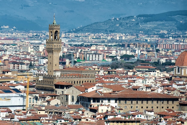 Florence Dome and tower Aerial View Cityscape