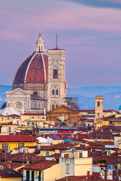 Florence Italy Skyline with Landmark Buildings of the Duomo