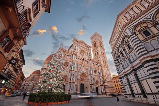 Florence Tuscany Italy during Christmas season at the Duomo