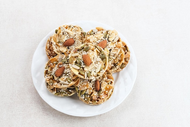 Florentine Cookies with mixed nut and dried fruits and seeds Gluten free