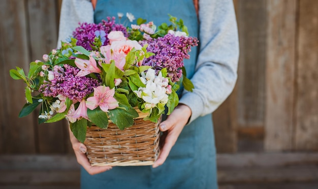 Florist made a floral arrangement