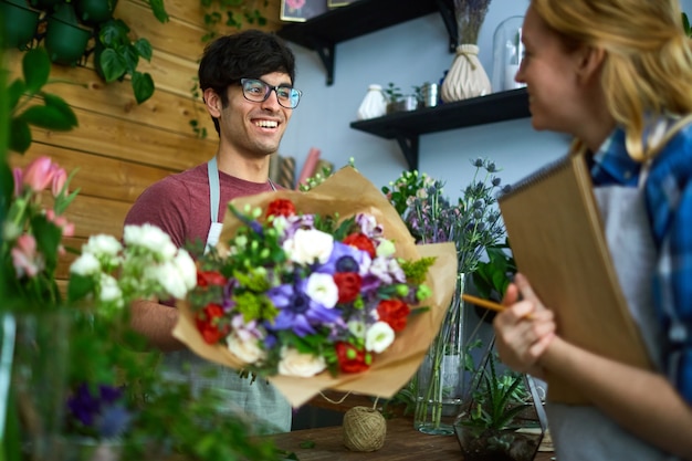 Florists talking