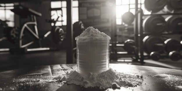 Flour on a gym table