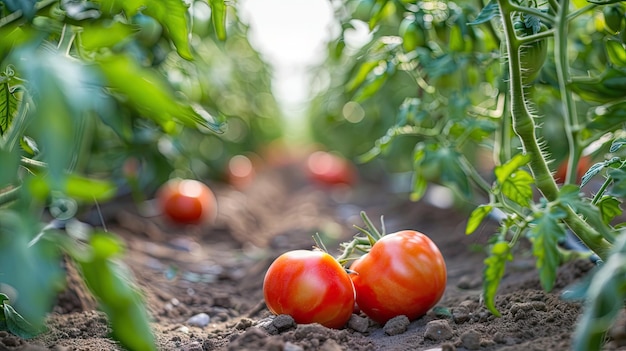 Flourishing Tomatoes Amidst Earthly Terrain