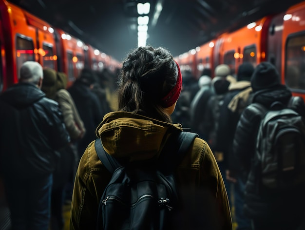 Flow of people in the subway Generative AI