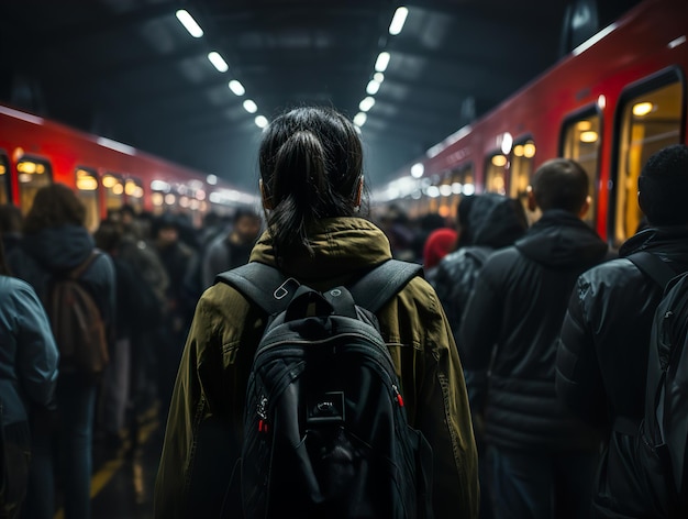 Flow of people in the subway Generative AI