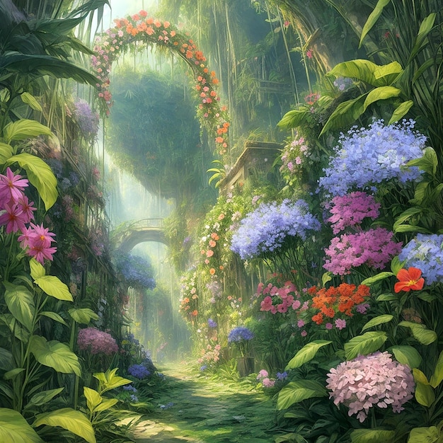 flower arc in the jungle