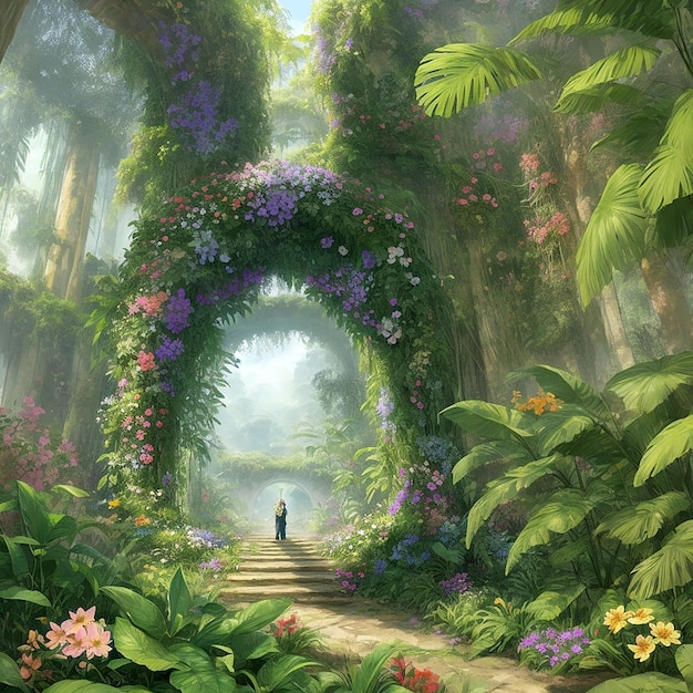 flower arc in the jungle