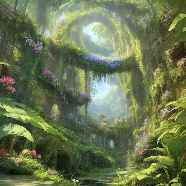 flower arc in the jungle