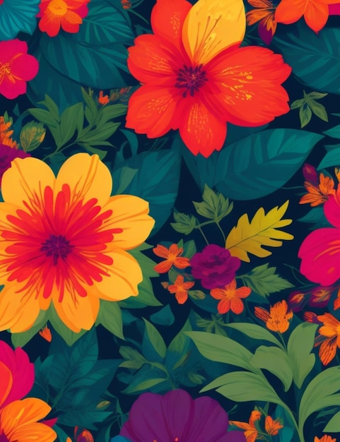 flower background colorful logo design