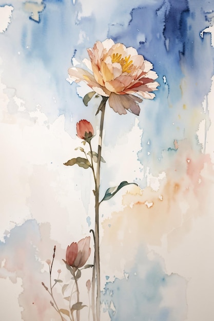 Flower background watercolor botanical illustration spring season