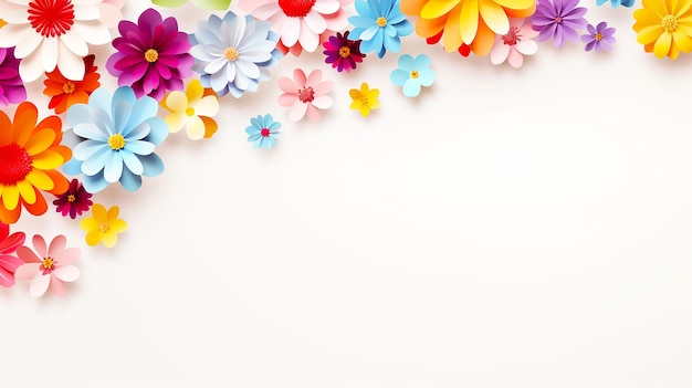 Flower background with white background