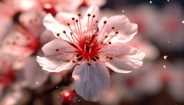 Flower blossom beauty in nature vibrant colors cherry blossom Japanese culture generated by artificial intelligence