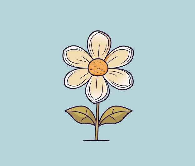 A flower on a blue background with a flower on it.