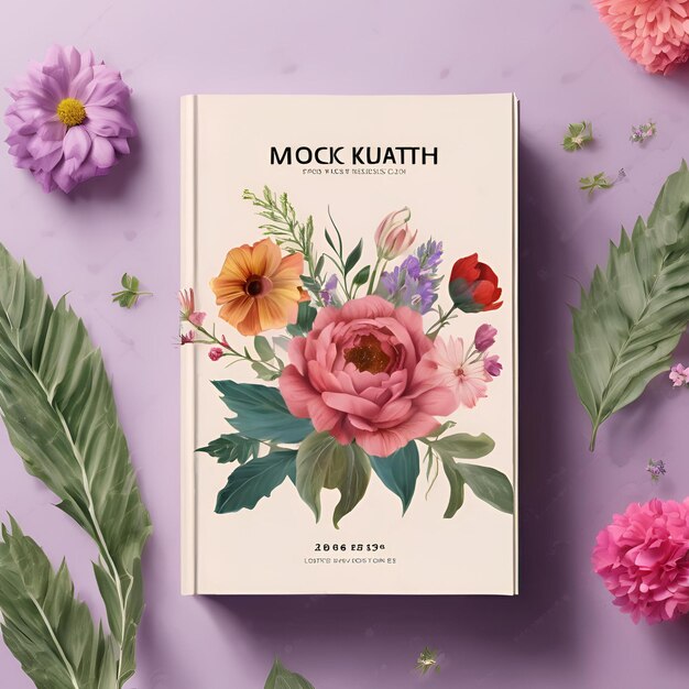 Flower Book Cover Mockup Design