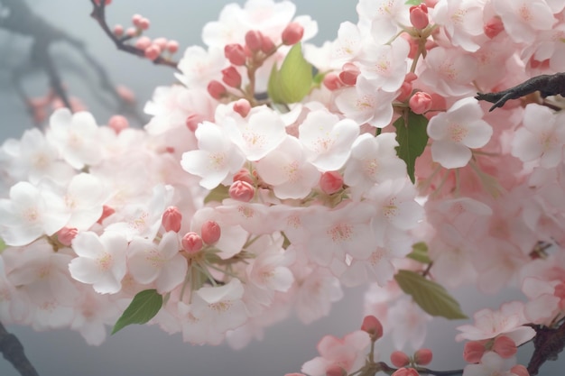 A flower branch with pink flowers