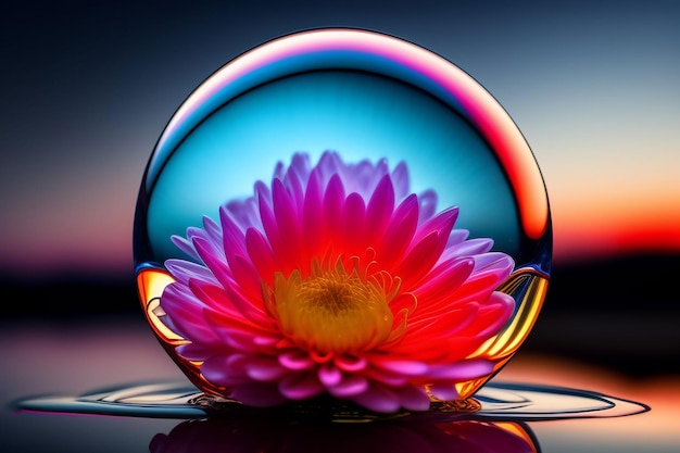 A flower in a bubble wallpaper