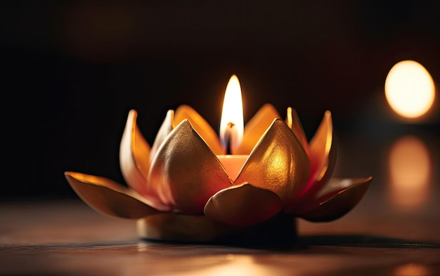 Flower candle for wesak celebration Generative AI