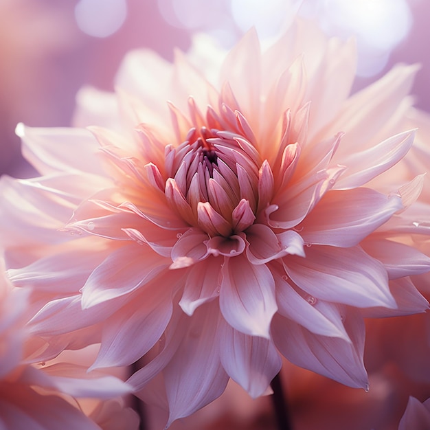 A flower captured in extremely high definition with elements of opacity and transparency against a bright magenta and amber background