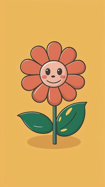 Photo flower cartoon style trendy modern vector illustration