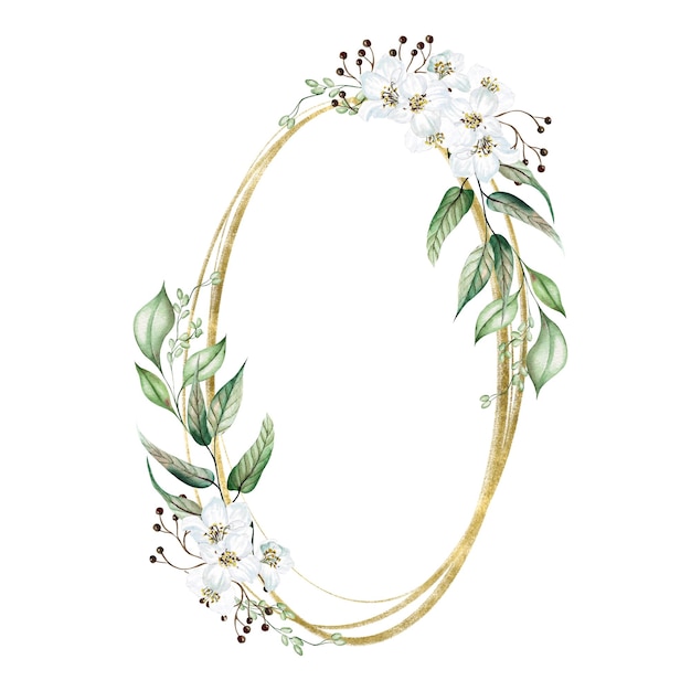 Flower cherry blossom and eucalyptus leaves Floral wedding wreath