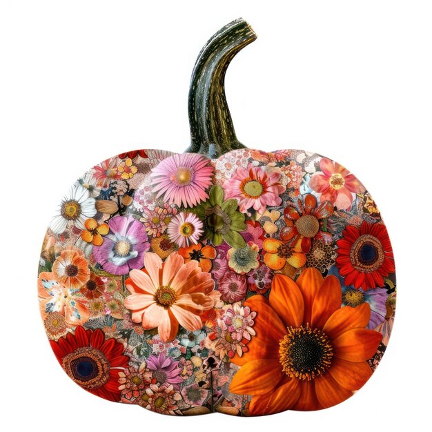 Flower Collage pumpkin flower vegetable produce