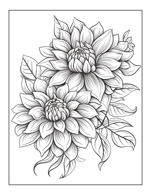 Photo flower coloring page design