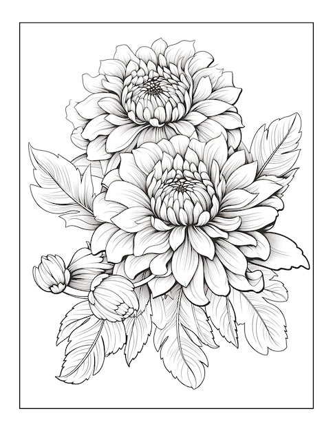 Photo flower coloring page design