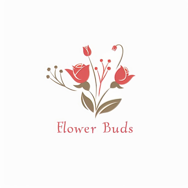 Photo a flower design with the words flower bud buds