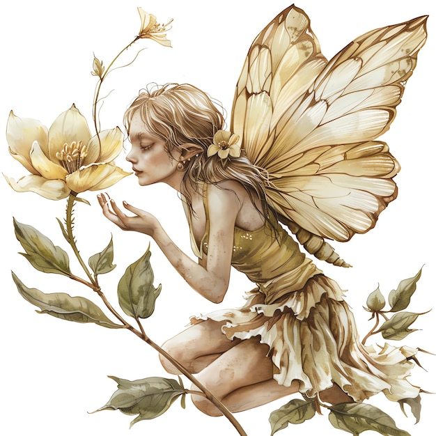 Flower fairy watercolor