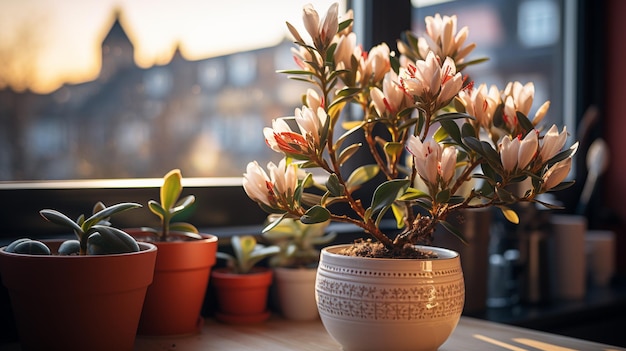 Flower in flask