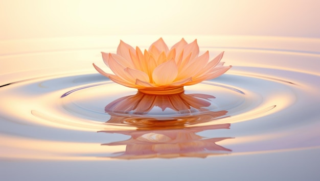 A flower floating on water