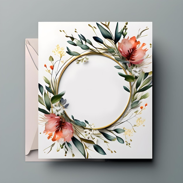 Flower frame Background with colorful 3d floral card design