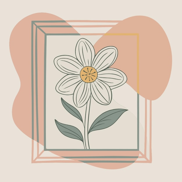 Flower frame on white background