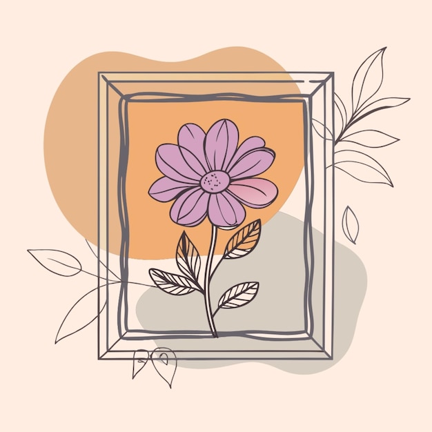 Flower frame on white background