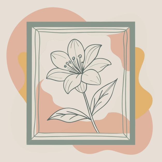 Flower frame on white background