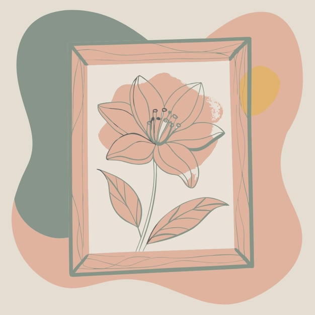 Flower frame on white background