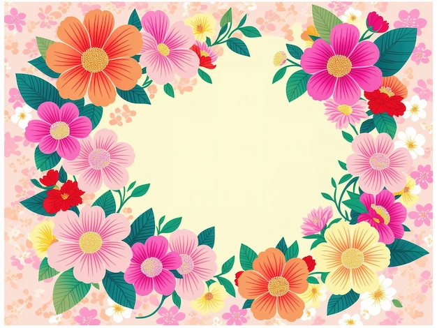 A flower frame with a flower in the center.