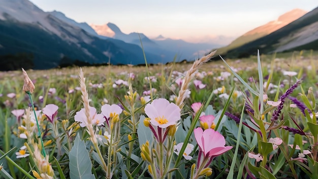 Photo flower gardens in the mountains