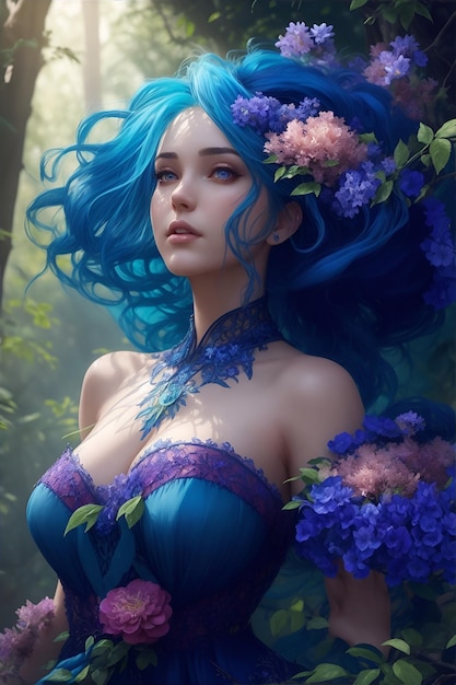 Flower Girl Blue