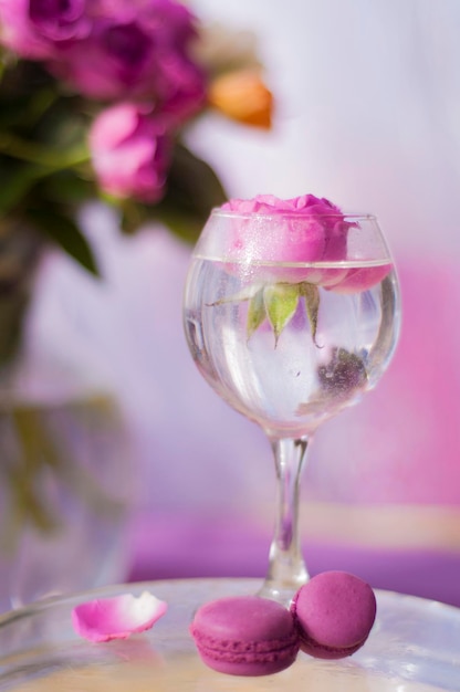 Flower in a glass Festive table decoration