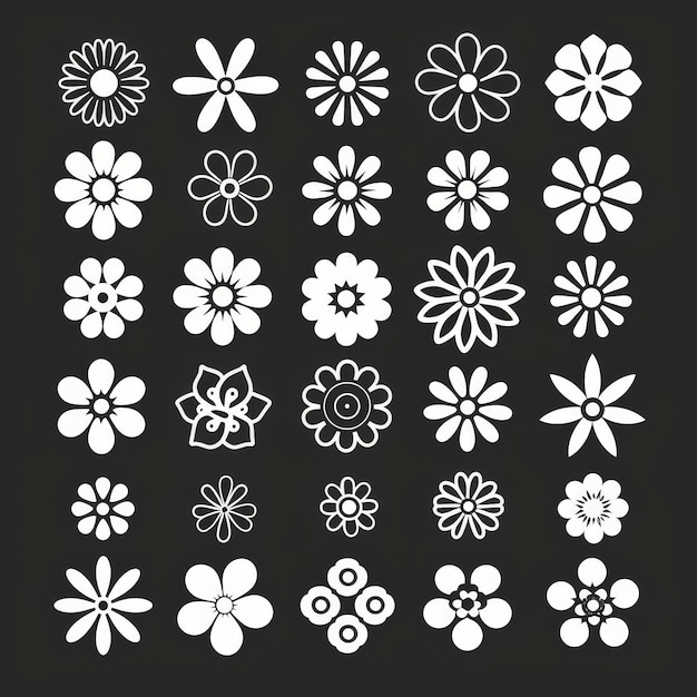 Photo a flower icon a seamless flower pattern in modern illustration style