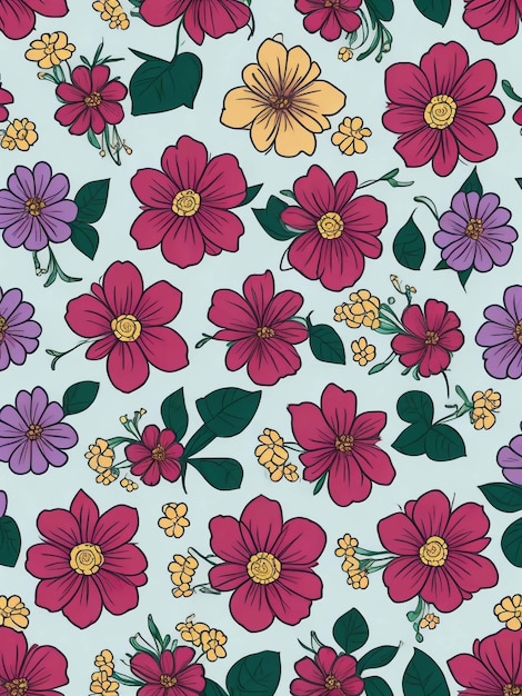 Flower illustration pattern