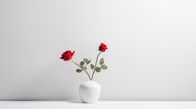 flower in jug on white background