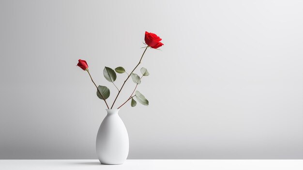 flower in jug on white background