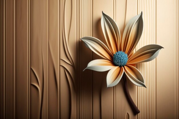 Flower on the light wood wallpaper 8k 3d day light hyperrealistic