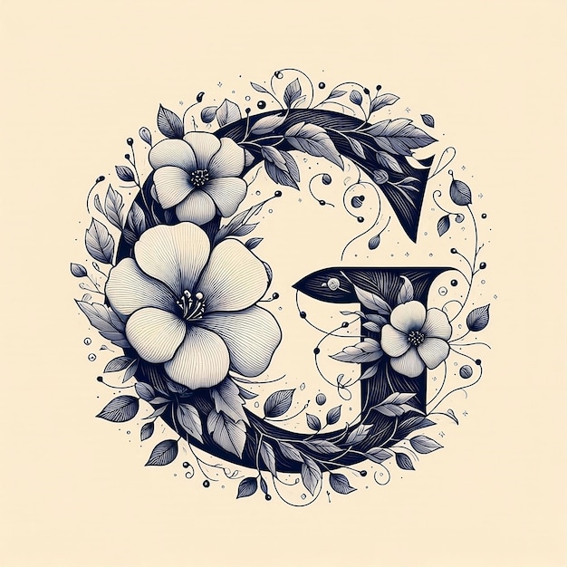 Photo flower monogram logo alphabet g vector