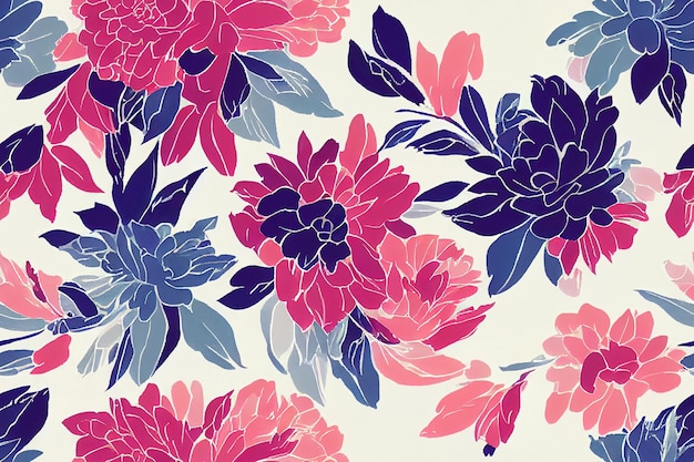 Flower painting pattern floral decoration art