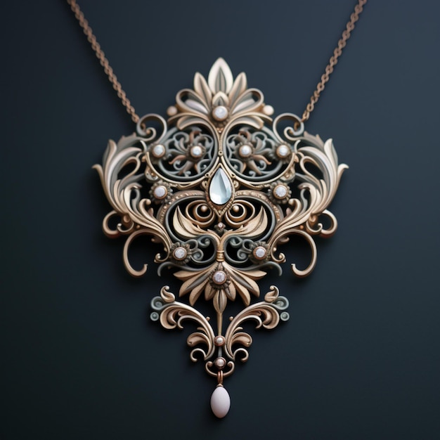 Flower pendant necklace design